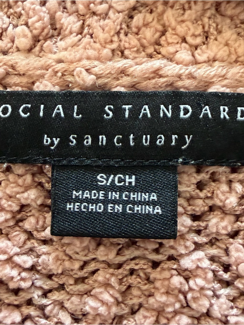 Social Standard by Sanctuary mauve pink  popcorn-knit crewneck sweater sm - Picture 4 of 5
